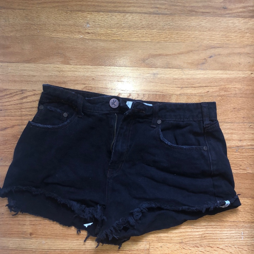 One Teaspoon Black Denim Shorts